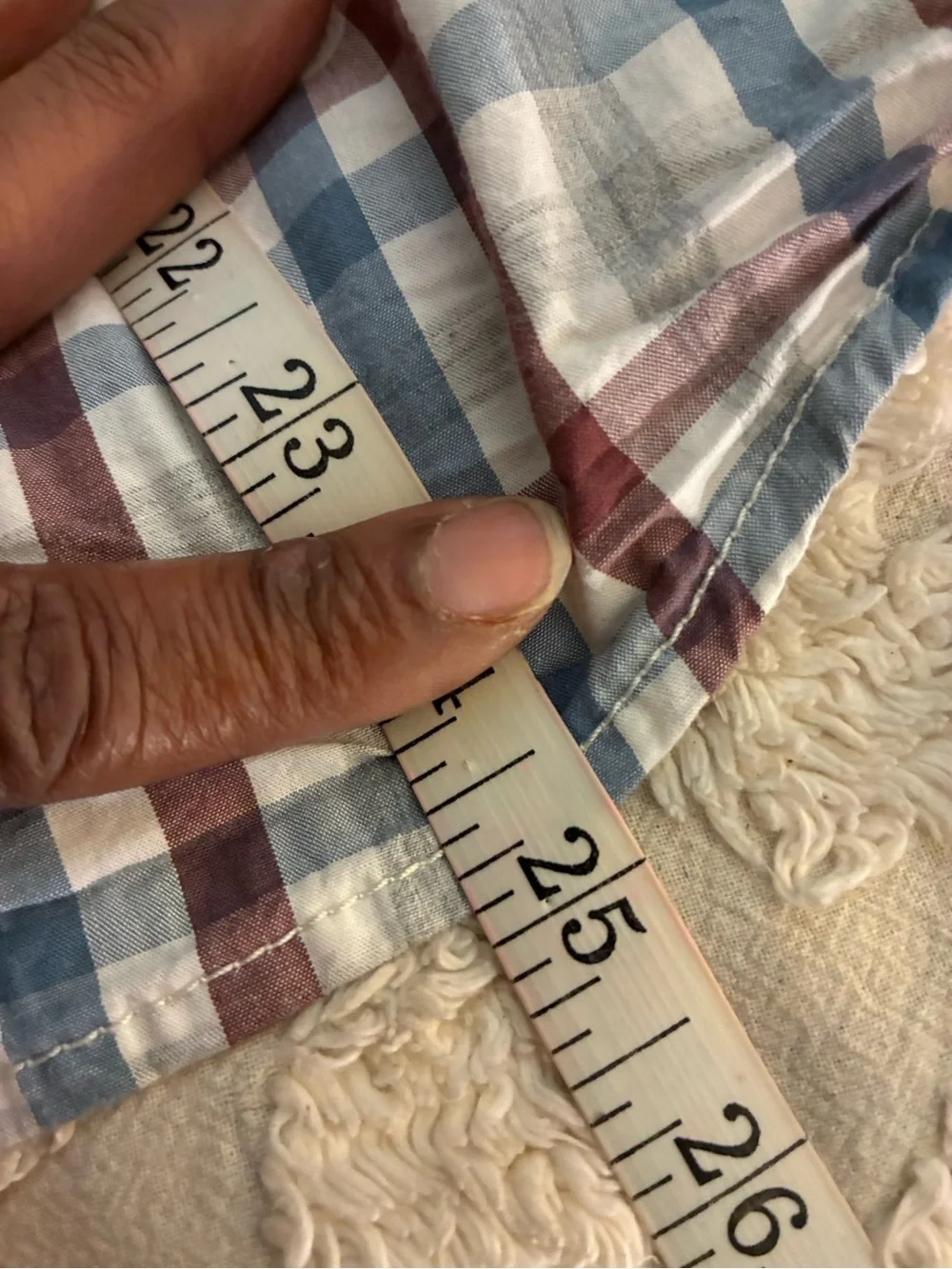 Pre-owned OshKosh B'gosh Youth’s Plaid Button-Down Shirt - White, Blue & Brown